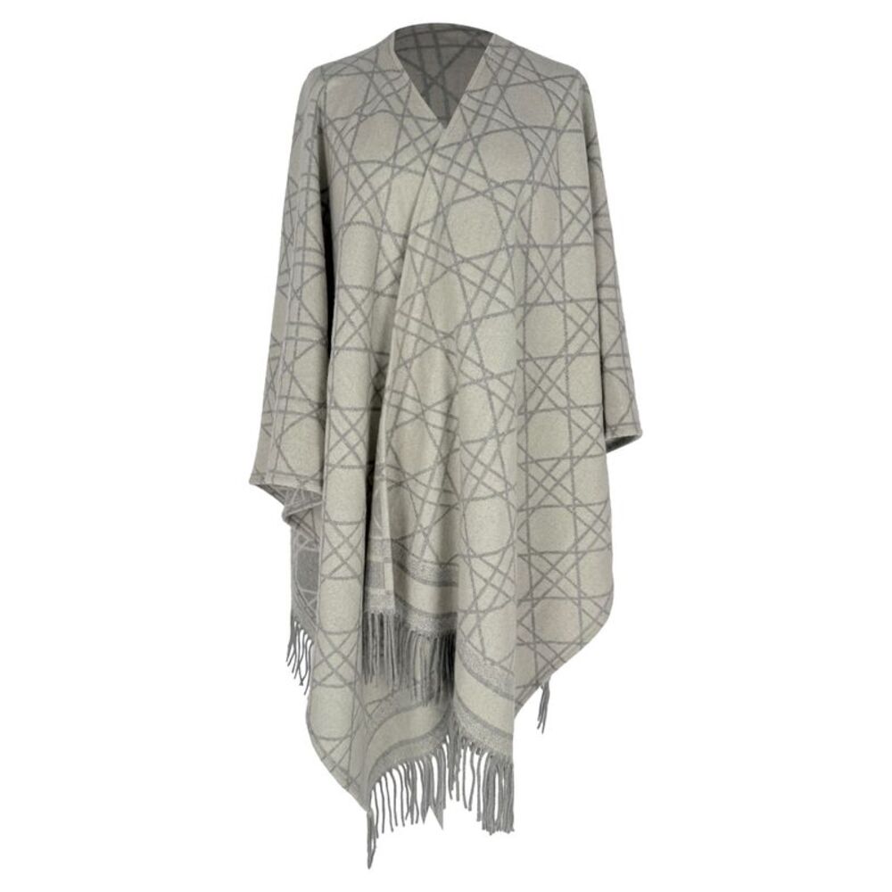 Dior D-Cannage Poncho in Grey Cashmere